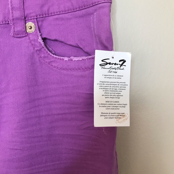 7 FOR ALL MANKIND Jeans Rosebud Purple Distressed - Picture 2 of 15